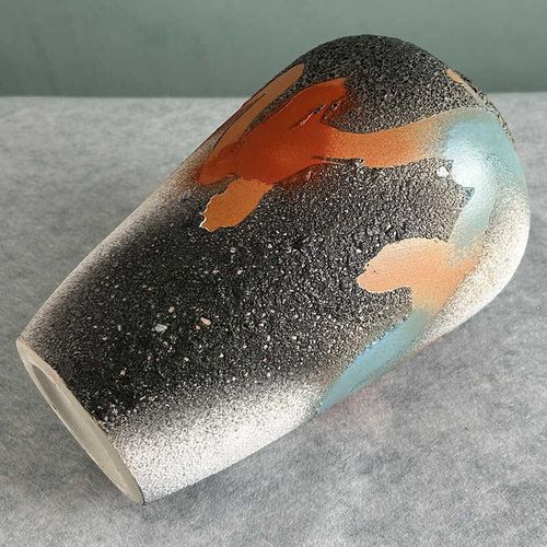 简约新中式手工陶瓷花瓶艺术流釉陶罐水养插花客厅油画风装饰摆件