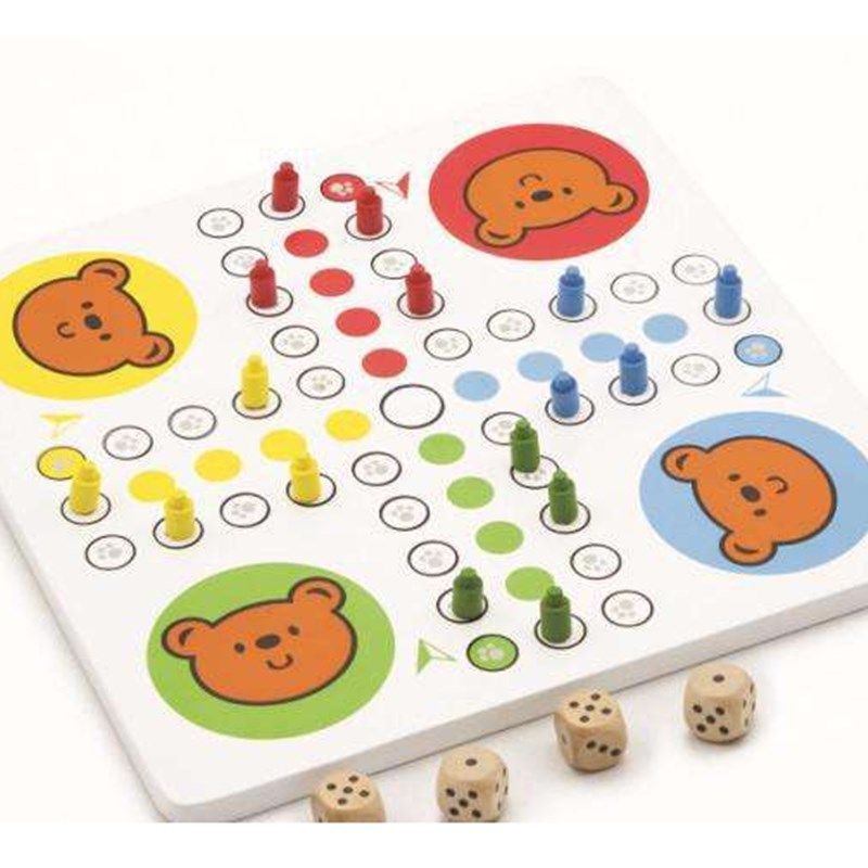 双面多功能棋板 幼儿园儿童益智木质卡通飞行棋 插板美术拼图积木