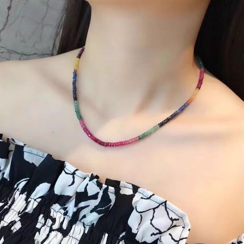 彩色红祖母绿手链礼物饰品朋友送排行榜游戏女珍珠小众项链配饰女