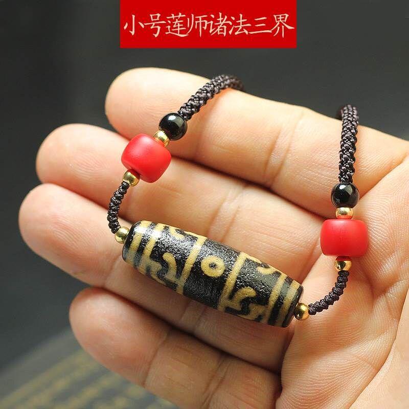 西藏九眼小号横穿锁骨天珠项链老包浆九眼天珠情侣天珠项链毛衣链