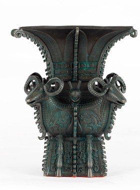 纯铜四羊方尊摆件办公室装饰品家居客厅摆件四羊方尊商务礼品摆件