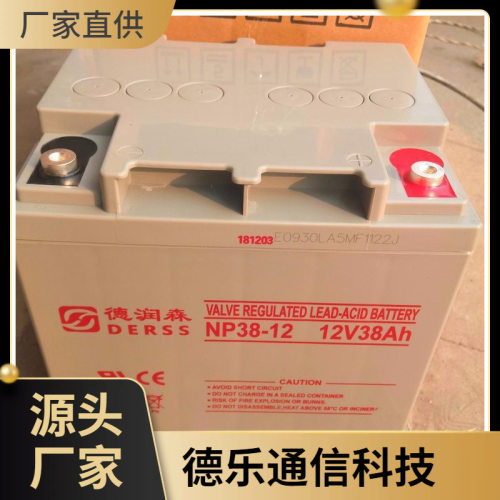 德润森蓄电池12V38AH铅酸免维护蓄电池德润森蓄电池6-FM-38UPS