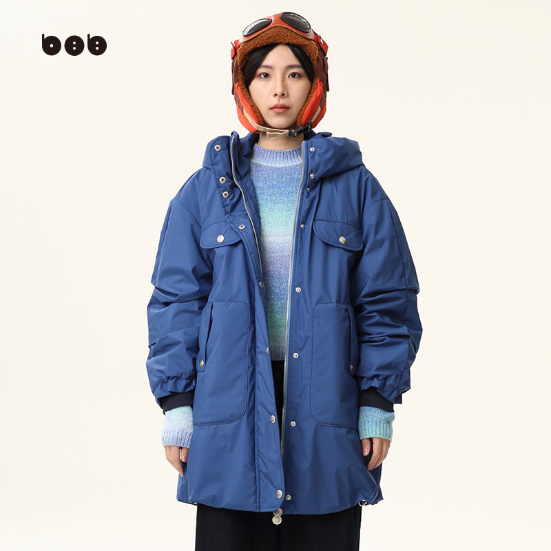 白目自原创设计中长款棉服