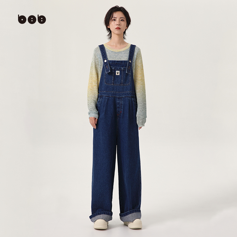 商场同款白目自原创设计2025春牛仔连体裤