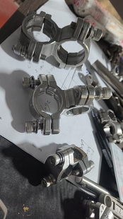 304不锈钢精铸组合式管卡，十字夹，抱箍，固定块可焊接交叉承夹