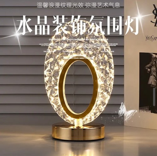 星星月亮充电触控式小夜灯台灯跨境现代简约节日装饰水晶台灯
