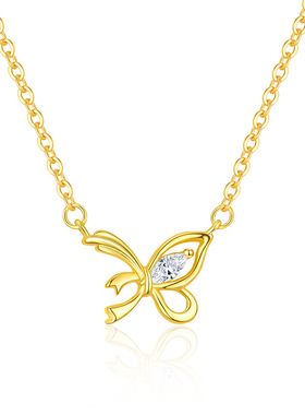 蝶舞翩翩蝴蝶项链女S925纯银轻奢