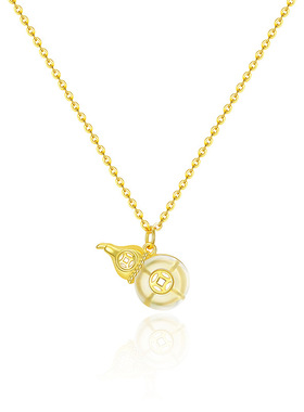 葫芦生财天然玉髓项链女S925纯银