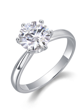 抖音小红书直播纯银戒指女莫桑石