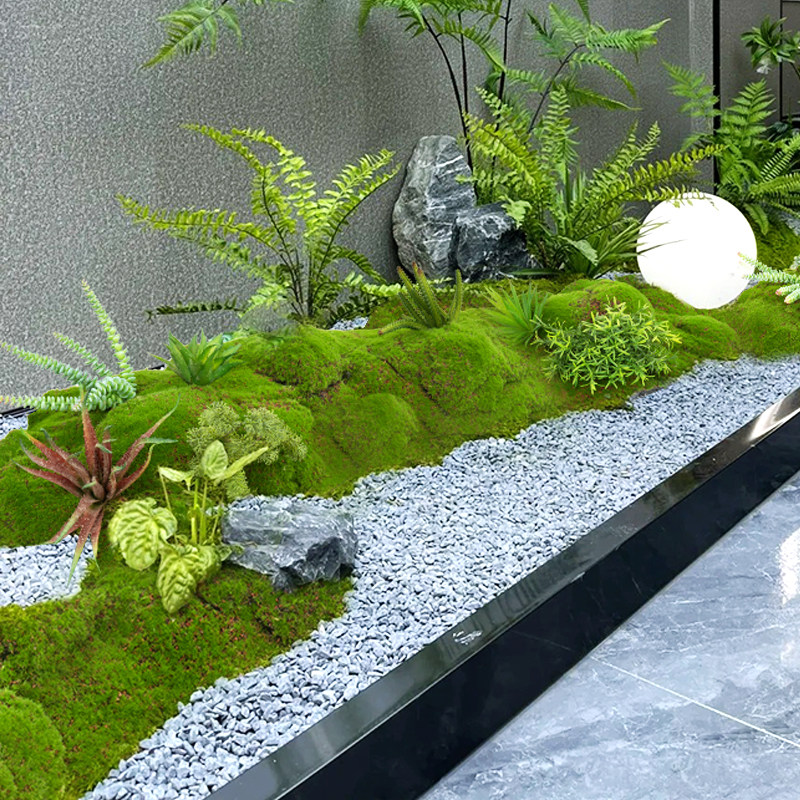 仿真苔藓造景室内鼓包草皮假绿植微景观庭院仿生植物青苔石头装饰