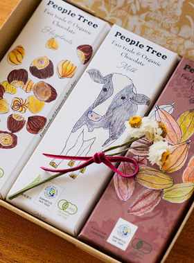 日本原装进口正品people tree有机巧克力草莓坚果抹茶黑巧小零食