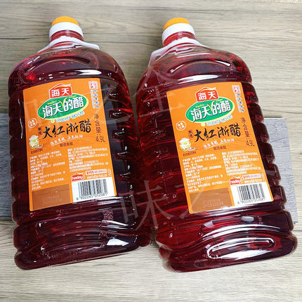 【正品保证】海天大红浙醋4.9L泡菜海鲜云吞水饺点蘸红醋630ml