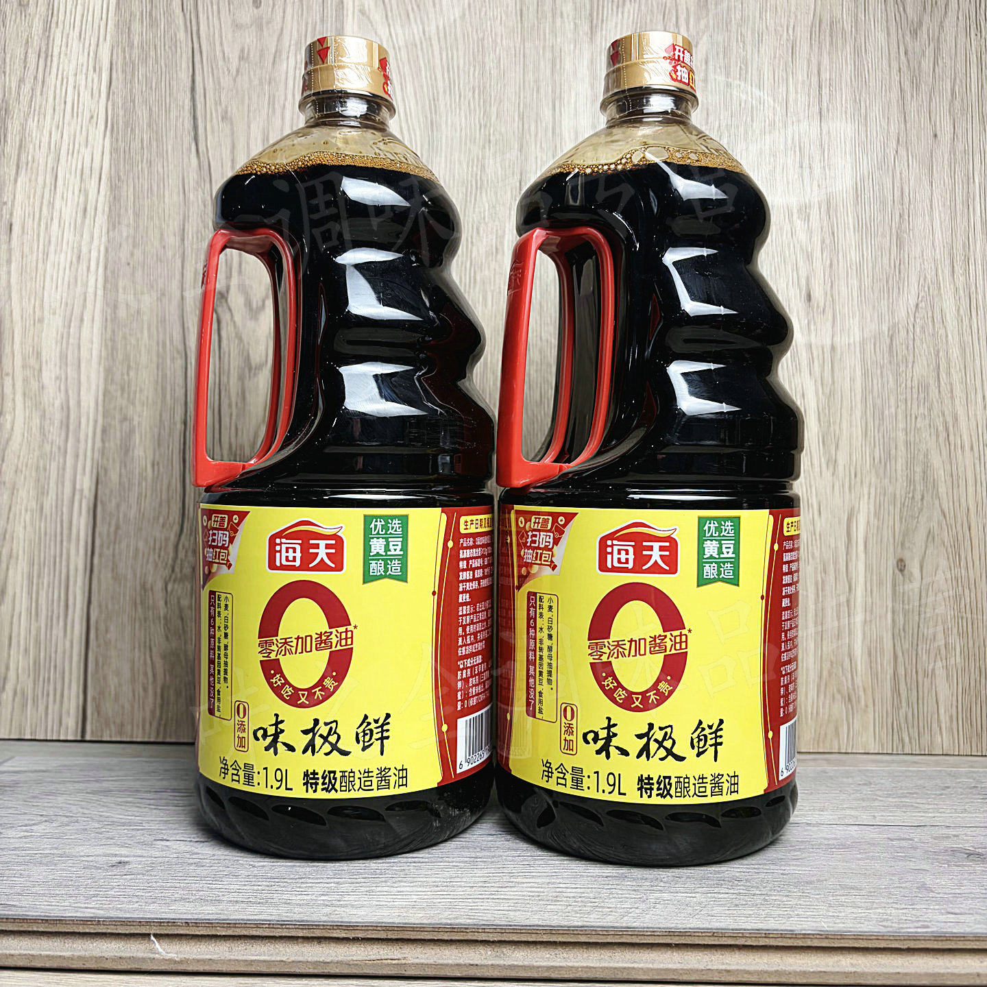 海天0添加味极鲜酱油1.9L/1.28L