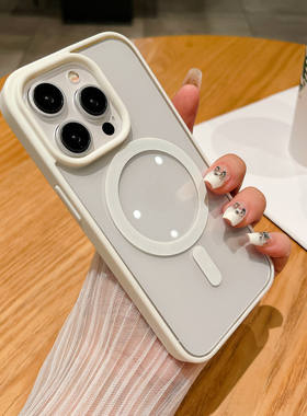 适用苹果15手机壳iPhone15Promax新款Magsafe无线磁吸11p充电12保护套iP14plus男xs女XR透明外壳13pm硬壳MAX