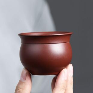 尊壶宜兴紫砂品茗杯紫泥品杯个人单杯主人杯办公家用功夫小茶杯子