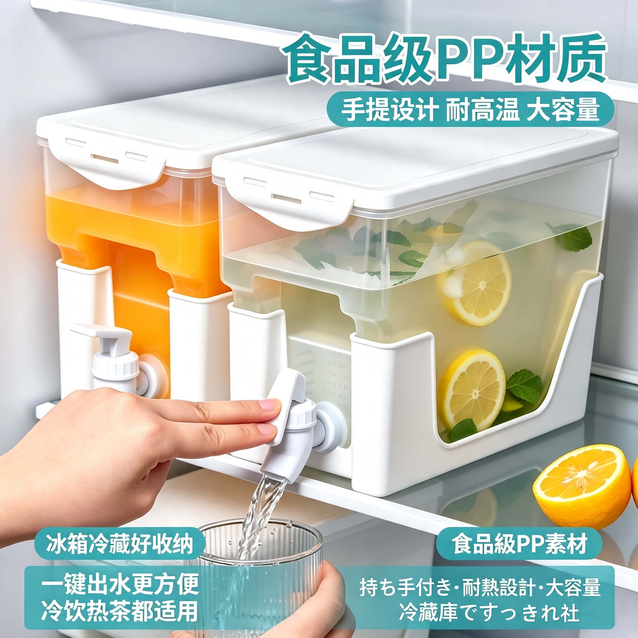 日本家用冷水壶带龙头冰箱储水壶图片