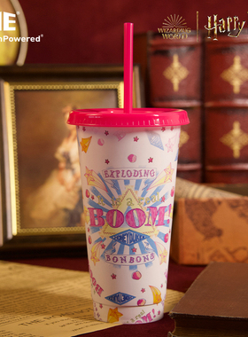 哈利波特Honey Dukes冰水变色杯感温冷水带吸管盖水杯