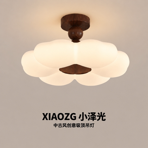 法式中古花朵护眼儿童房吸顶灯