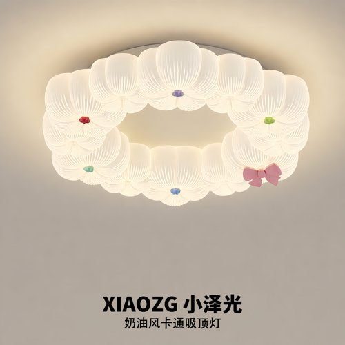 奶油风儿童房卡通护眼吸顶灯