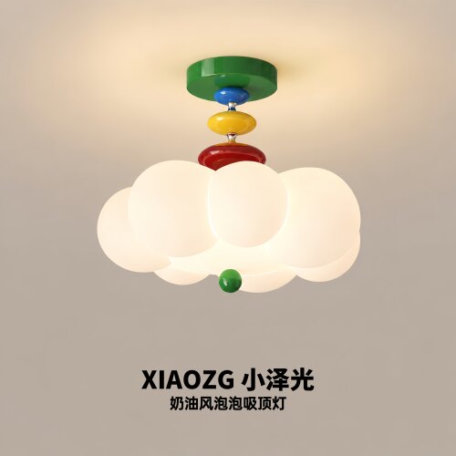 奶油风彩色儿童房护眼吸顶灯