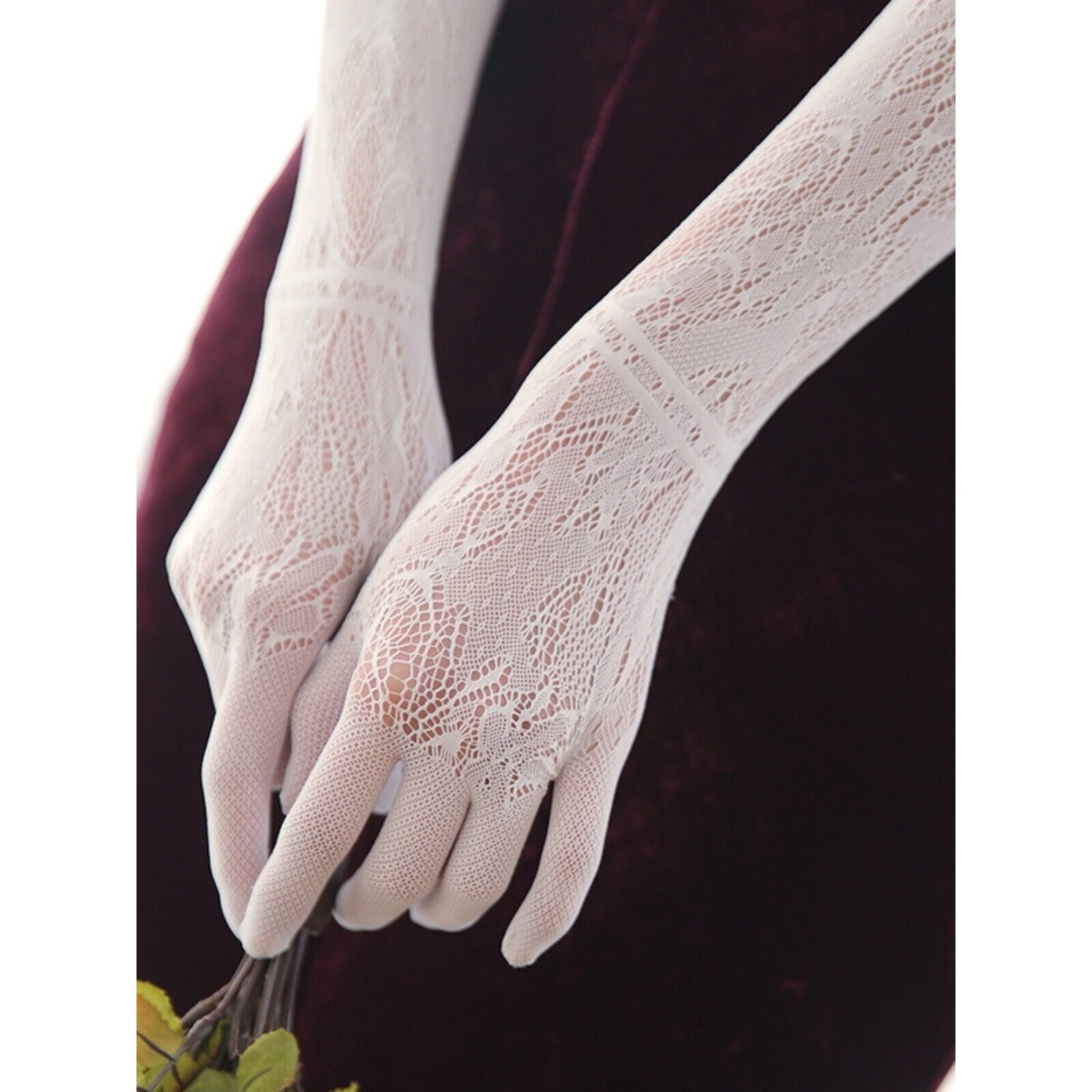 lolita复古高级感长款蕾丝手套性感白丝手袜修女lo娘手袖臂套cos