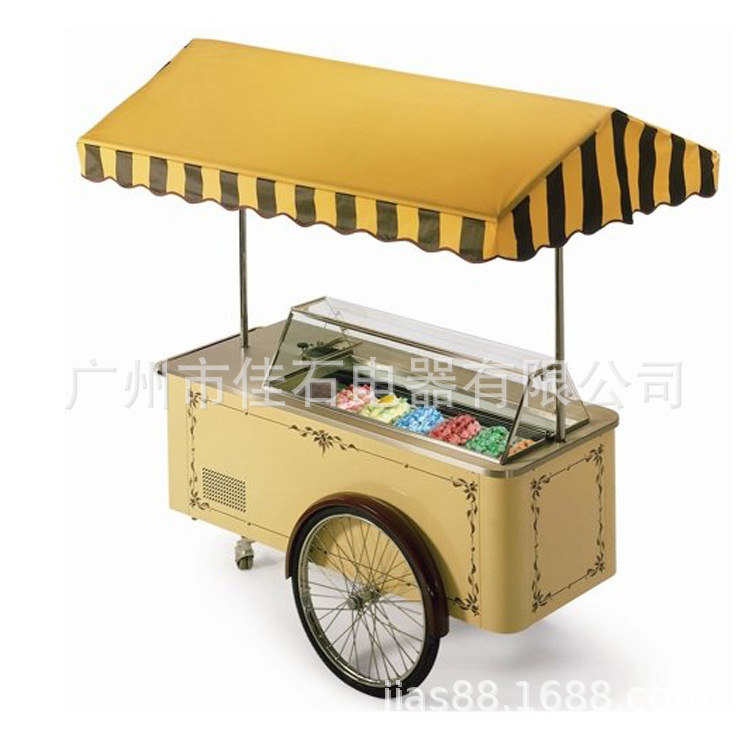 厂家供应 冰激凌流动餐车 商用 110V gelato cart 冰淇淋雪糕车