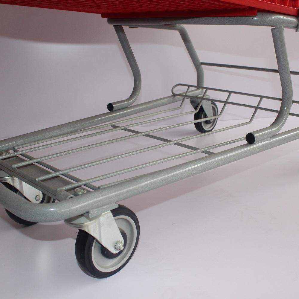 JS-HPT06 200L金晟大容量超市购物车 塑料购物车 美式一体购物车