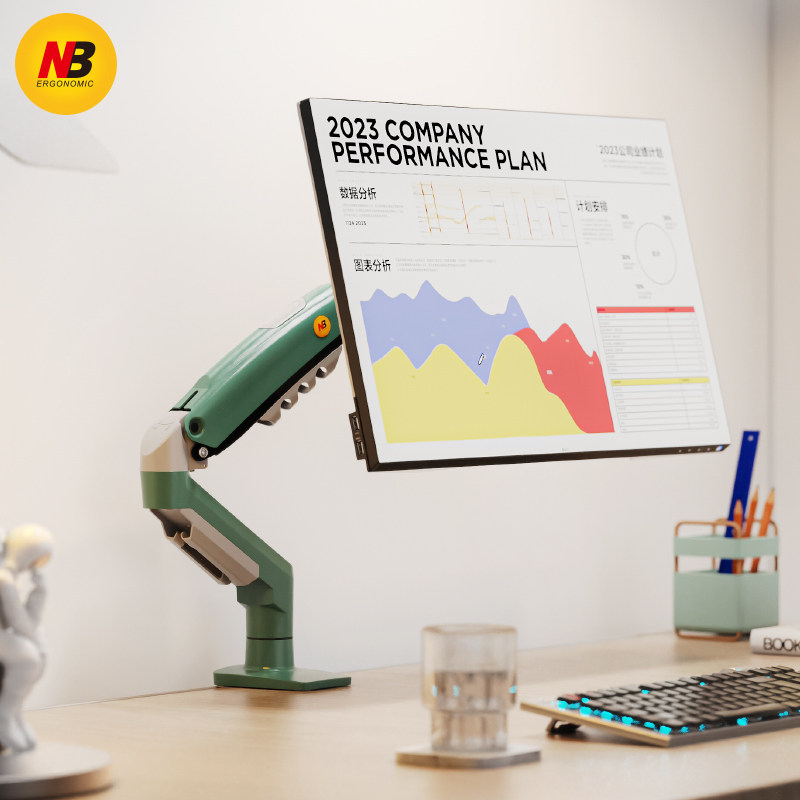 NB F80彩色新品促销桌面显示器支架机械臂旋转升降电脑支架增高架