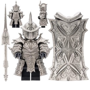 适用乐高中古守卫恶魔之魂高塔骑士小人仔模型手办拼装积木男玩具