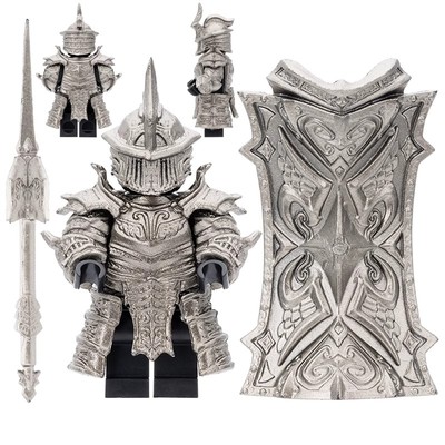 适用乐高中古守卫恶魔之魂高塔骑士小人仔模型手办拼装积木男玩具