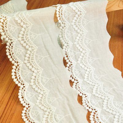 宽双层棉布刺绣花边辅料裙边蕾丝