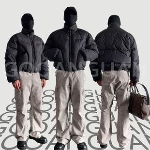 冬季 通勤保暖羽绒服男高蓬型高领防风中性外套 国标90%白鸭绒美式