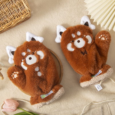 红山动物园小熊猫水獭豚毛绒手套