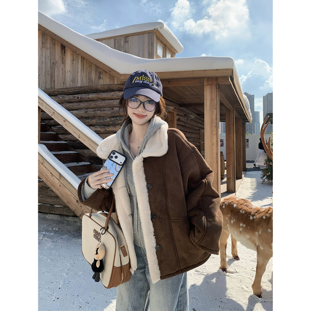 加绒加厚美拉德长袖外套