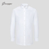 男士 长袖 衬衫 乔治白春秋季 商务白衬衣职业正装 温莎领纯色直筒上衣