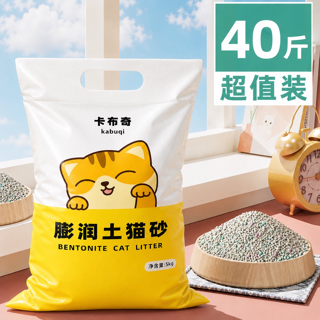 卡布奇猫砂膨润土20公斤包邮通用