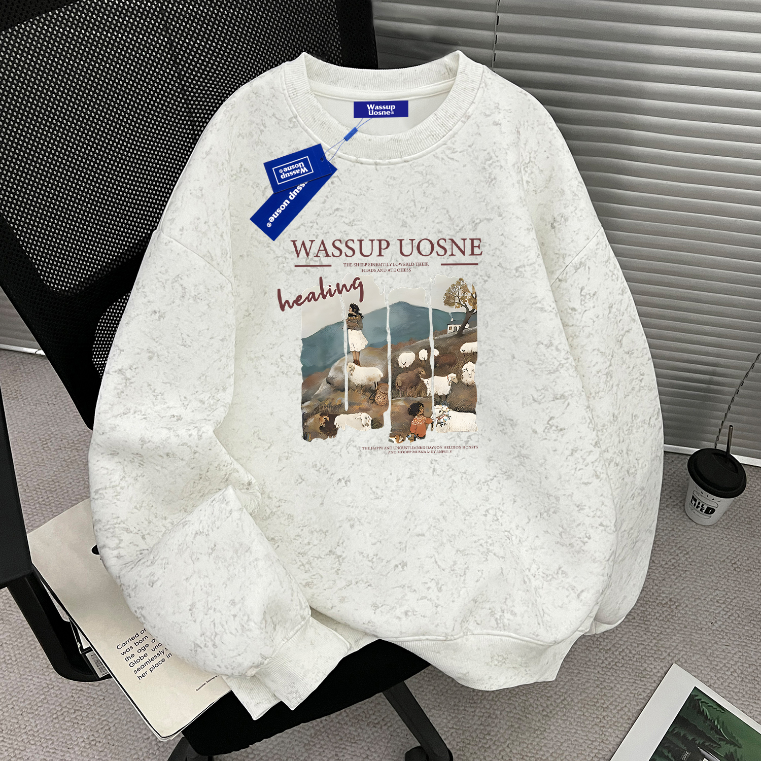 【官方正品】WASSUP扎染圆领卫衣