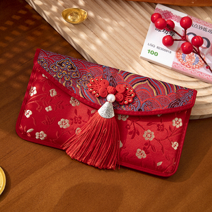 新年2026马年红包周岁满月创意生日万元布艺宝宝压岁包红包封国风