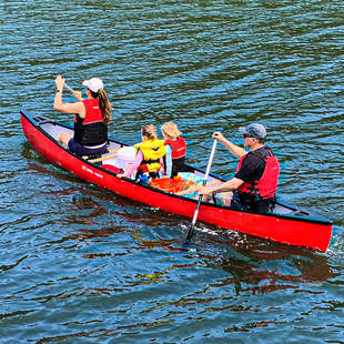 热销钓鱼独木舟划船加拿大Canoe皮划艇3-5人休闲旅游观光船钓鱼船