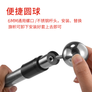 手搖不銹鋼戶外手持伸縮旗桿2米3米4米2.5米彩旗刀旗道旗定制