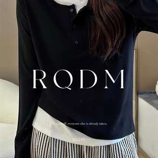 显瘦假两件长袖 T恤女大码 拼接撞色上衣微胖MM宽松正肩春秋打底衫