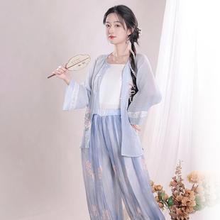 笑颜倾城汉服【蝶序】中国风灯笼裤套装刺绣对襟圆领上衣百搭日常