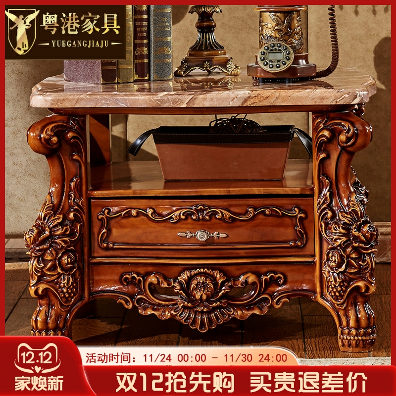 欧式方几客厅实木角几古典边柜小方桌子美式茶几桌沙发边几正方形