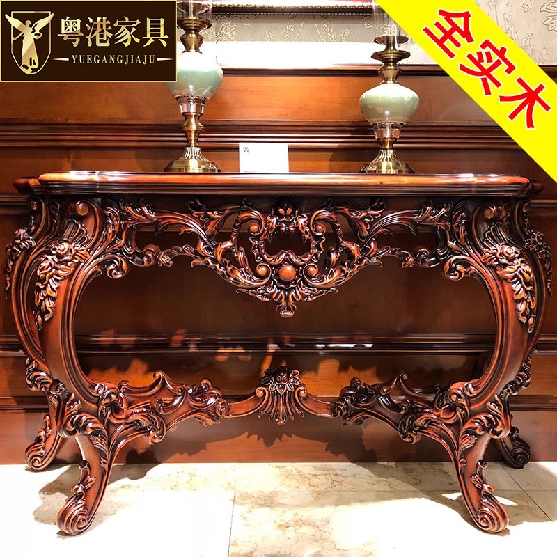 雕花实木会所客厅别墅欧式酒店