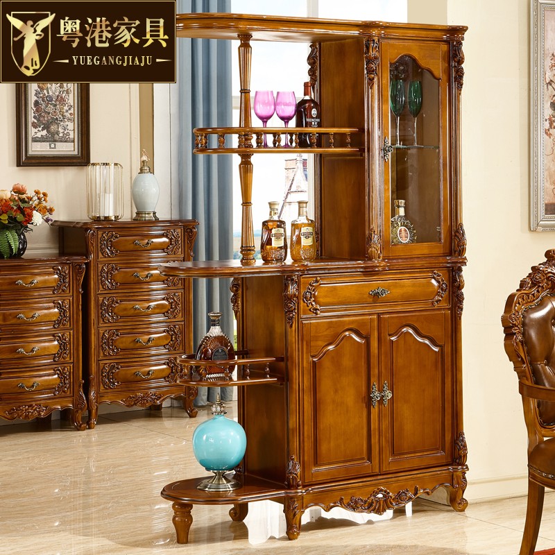 玄关柜粤港家具欧式橡木雕花