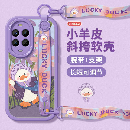 拍照小鸭适用华为nova13手机壳新款12活力版保护套nova11se防摔novo8挂脖10se全包9pro挂绳hi软斜挎ultra女款