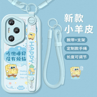 适用荣耀400手机壳带手绳支架