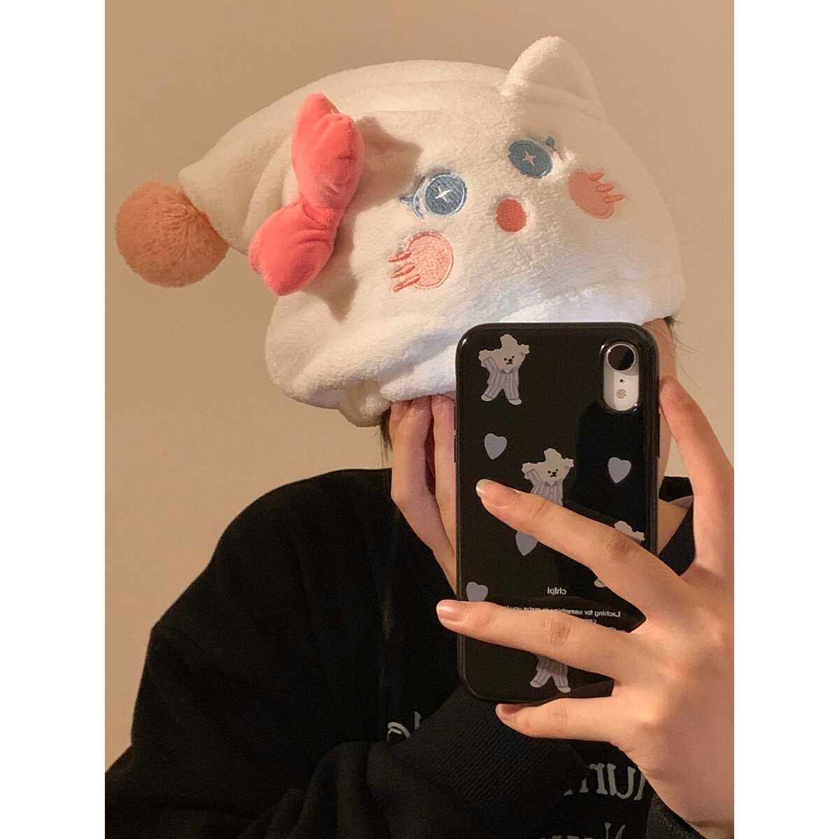 可爱小猫干发帽女超强吸水速干包头发毛巾洗头珊瑚绒浴帽成人学生