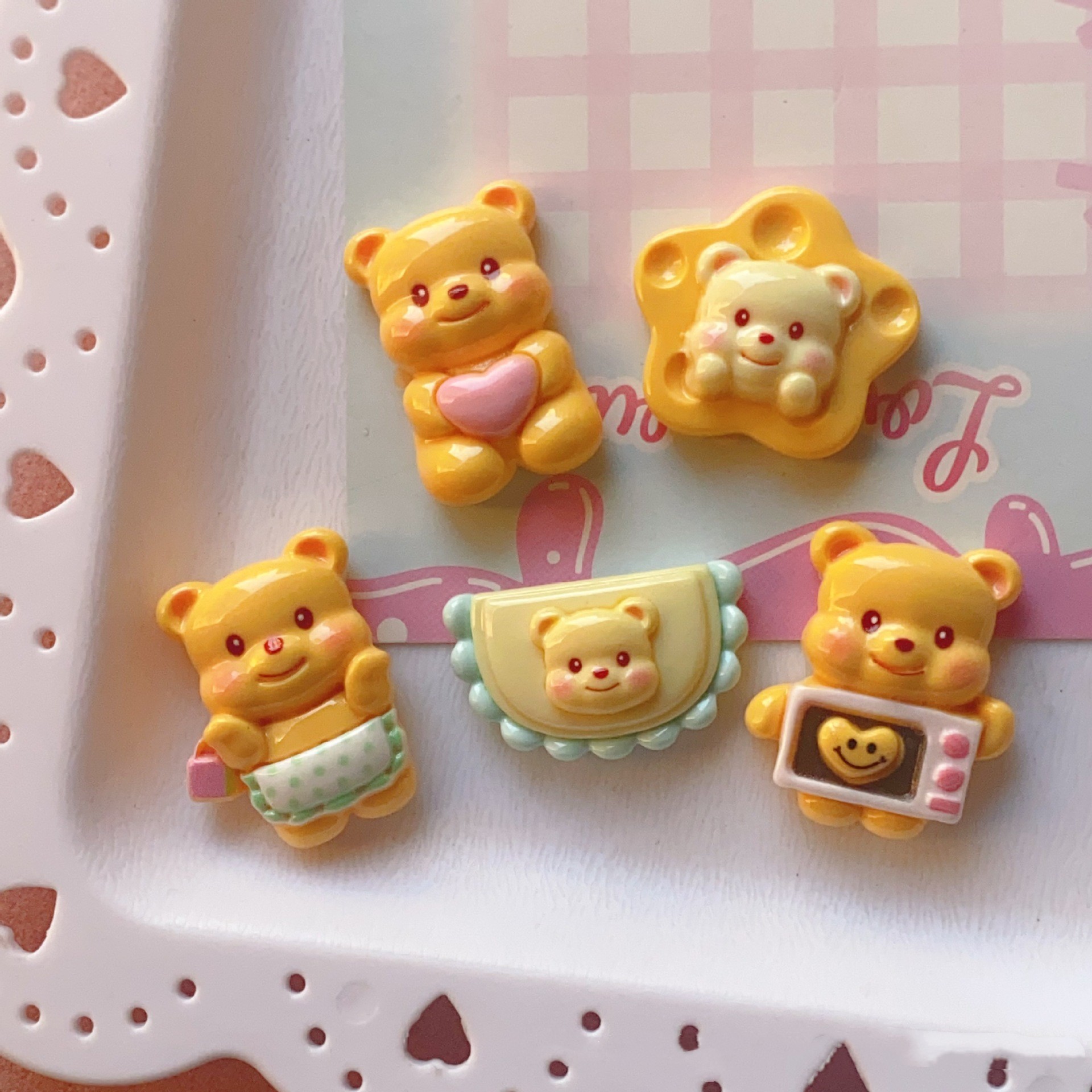 黄油小熊3D立体水杯贴奶油胶DIY