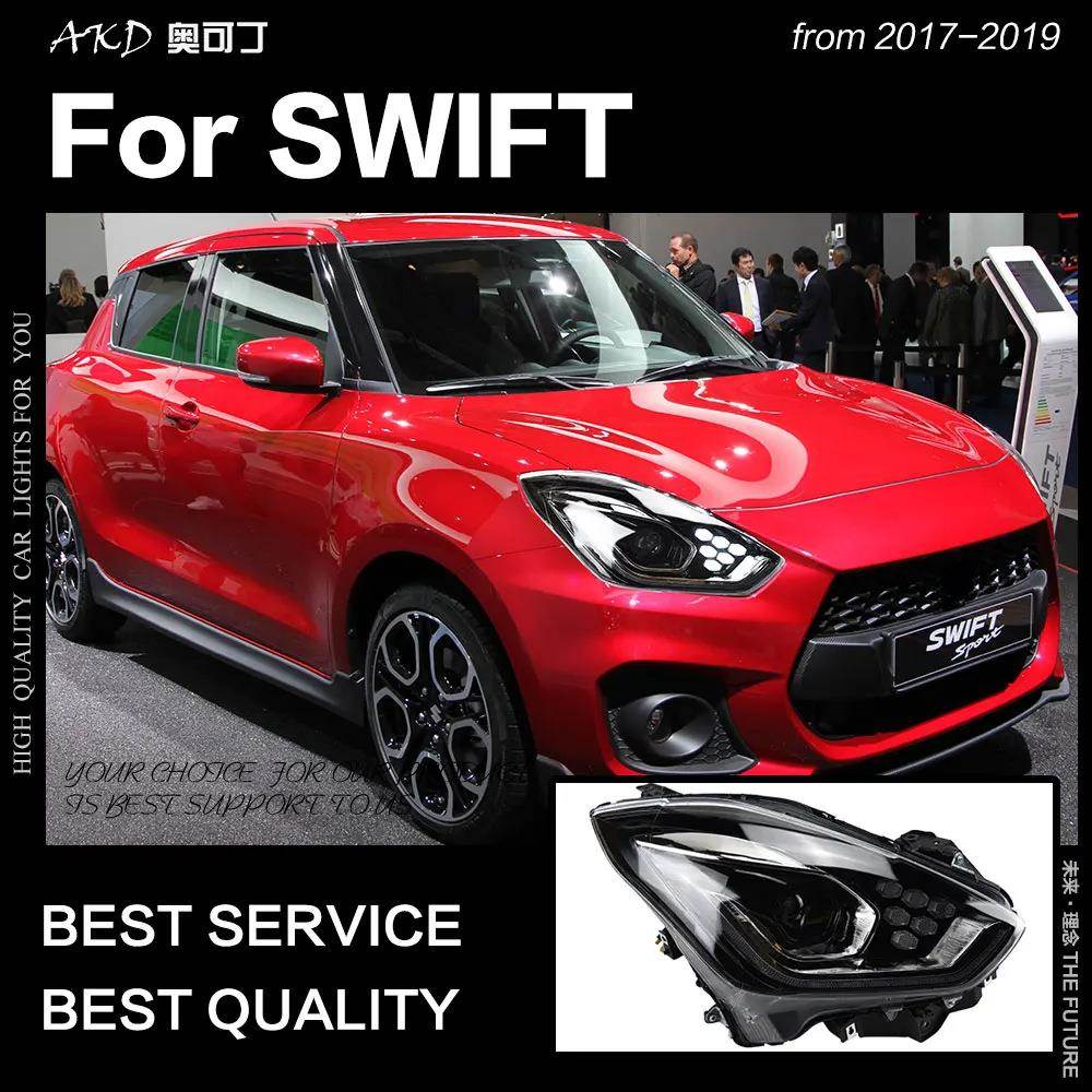 专用2018款汽车造型铃木雨燕改装大灯总成LED头灯DRL双氙气配件